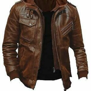 Mens Biker Vintage Brown jacket